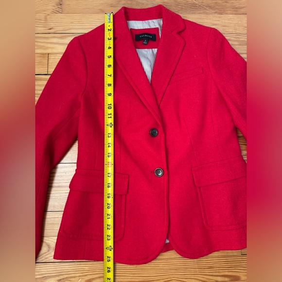 Talbots Bright Red Wool-Blend Notch Lapel Blazer - Picture 6 of 11